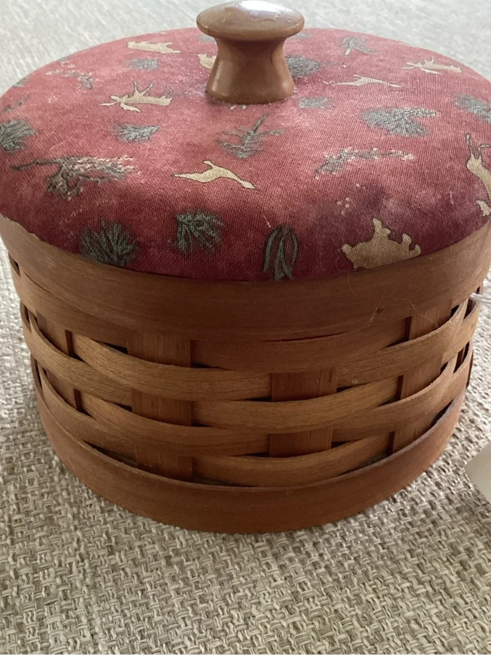 Ulrika Basketry Cherry Jewelry Basket Trinket Wildlife Design Maine